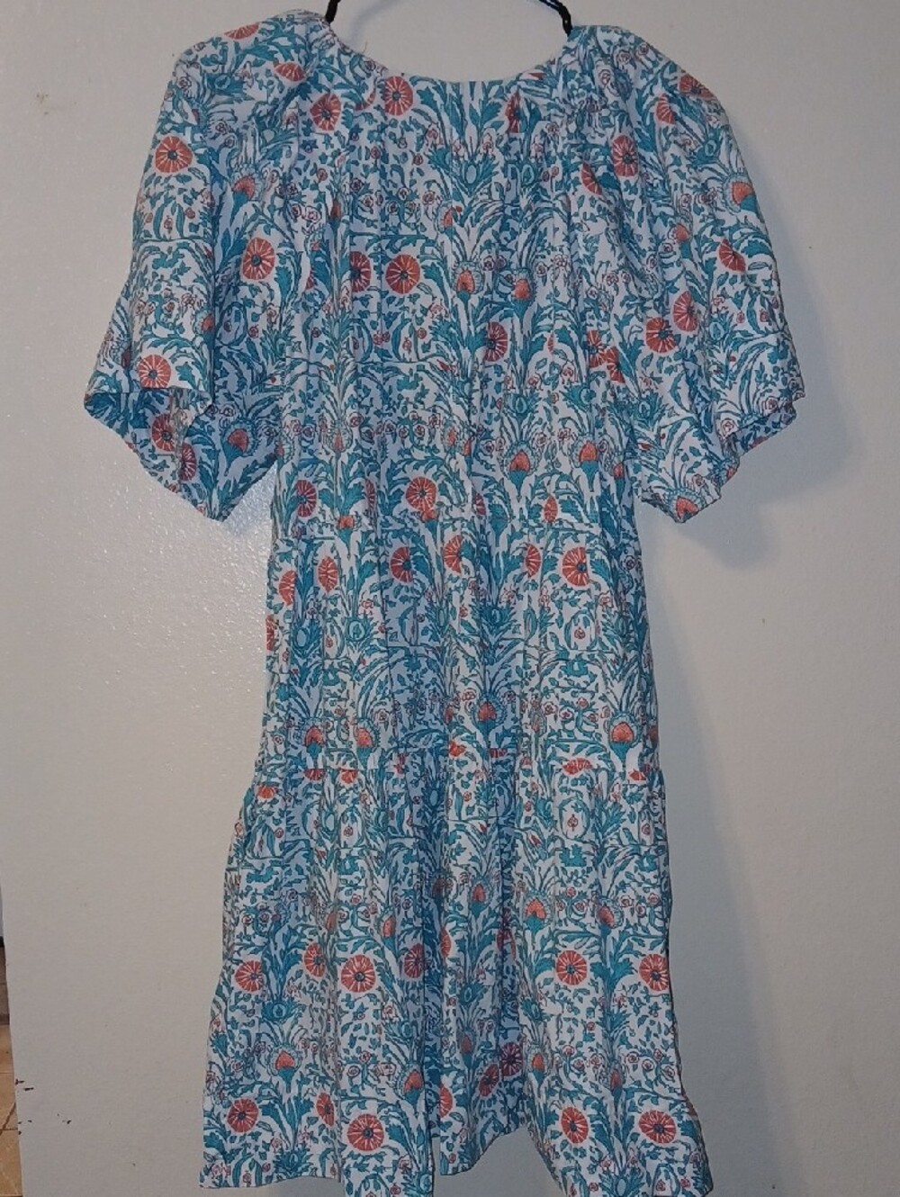 Crown & Ivy Teal and Coral Floral Mini Dress - Picture 4 of 6
